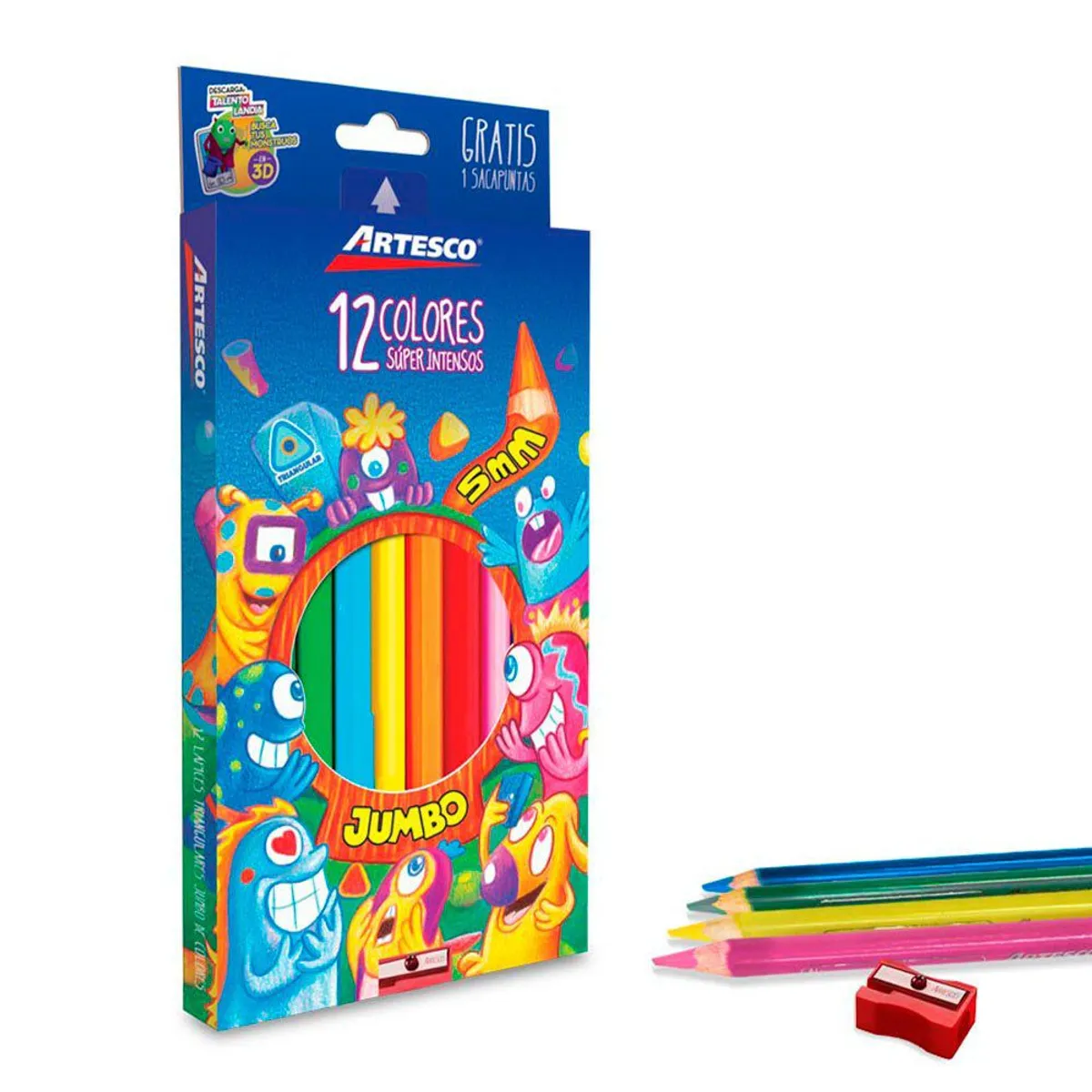 ARTESCO - Colores Artesco Jumbo Triangulares Empaque 12 Und