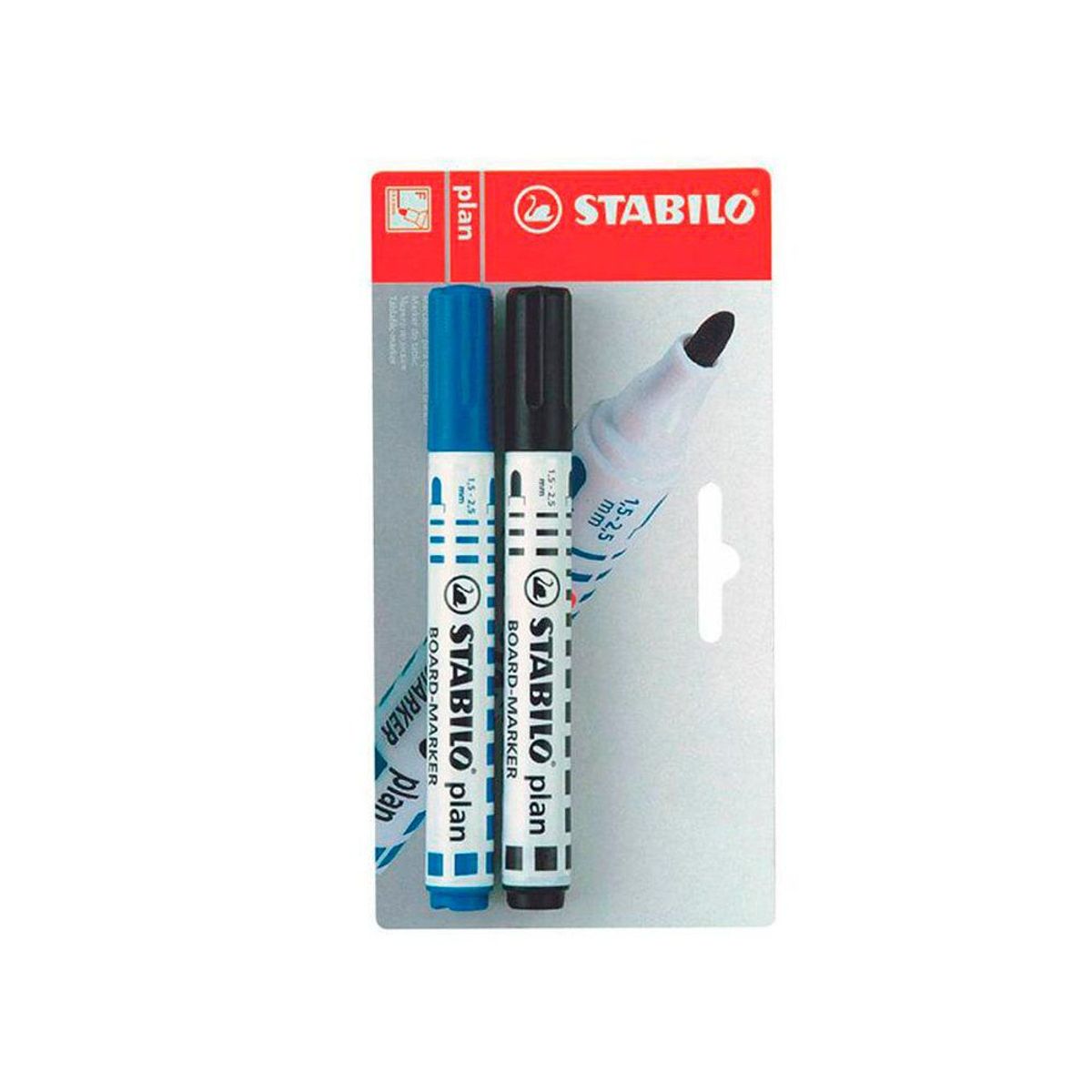 STABILO - Plumones De Pizarra Stabilo Azul Y Negro Empaque 2 Und