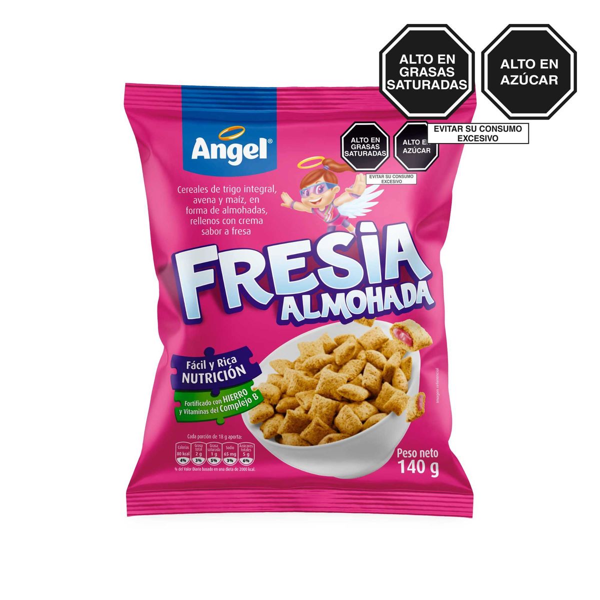 ANGEL - Cereal Fresia Almohada Sabor Fresa Ángel 140 g