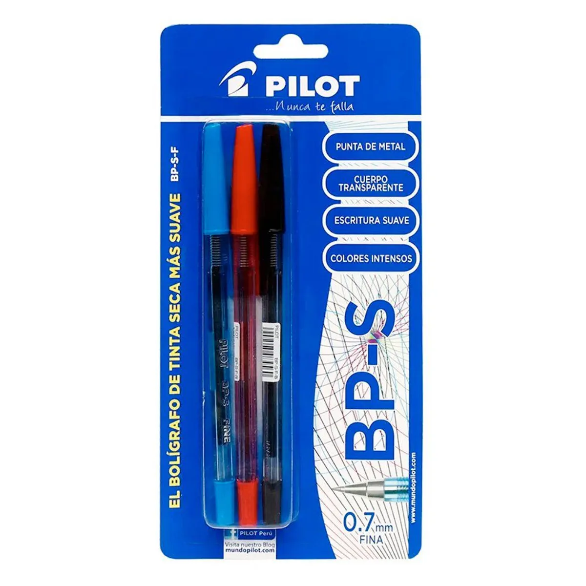 PILOT - Lapicero Pilot Tinta Seca BPS Azul Rojo Negro Empaque 3 Und