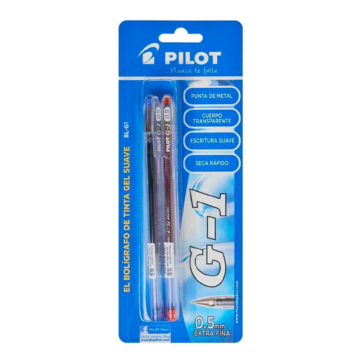 PILOT - Lapicero Pilot Tinta Gel G1 Azul Rojo Empaque 2 Und