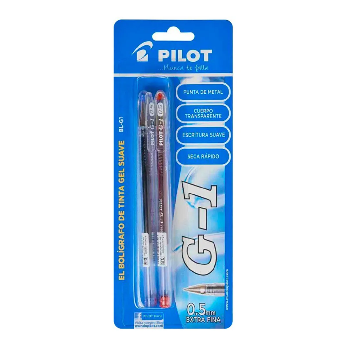 PILOT - Lapicero Pilot Tinta Gel G1 Azul Rojo Empaque 2 Und