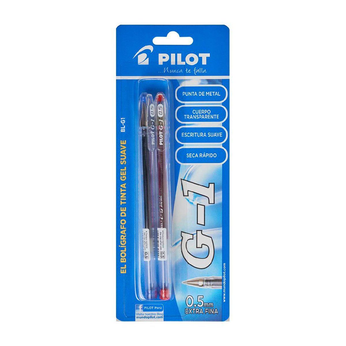 PILOT - Lapicero Pilot Tinta Gel G1 Azul Rojo Empaque 2 Und