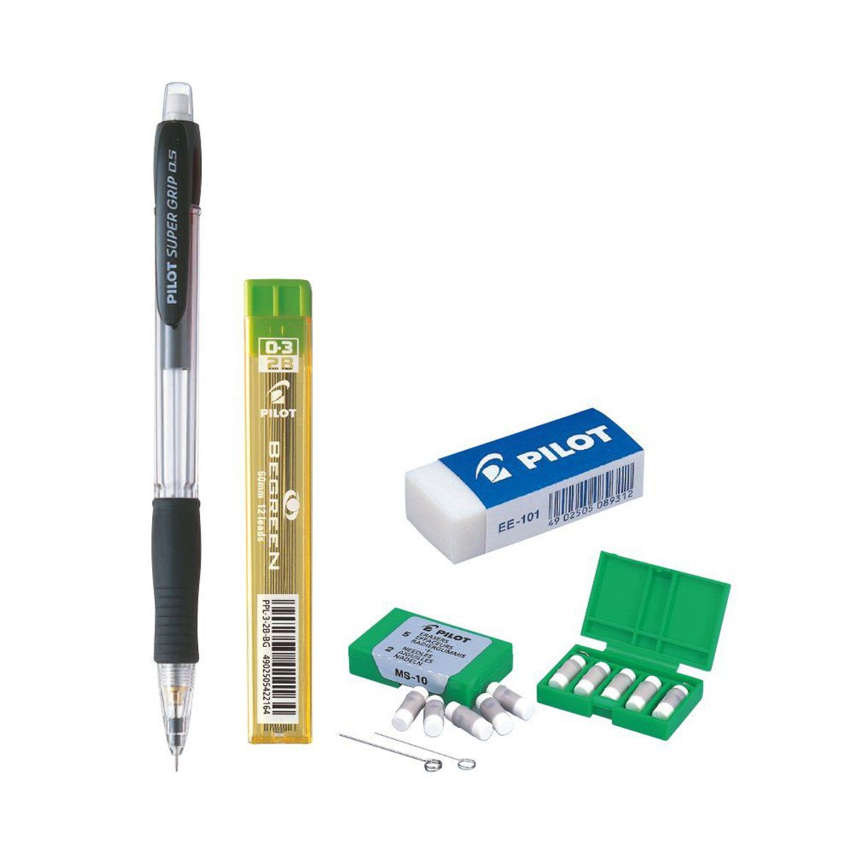 PILOT - Portaminas Pilot Súper Grip Con Repuesto Y Borradores