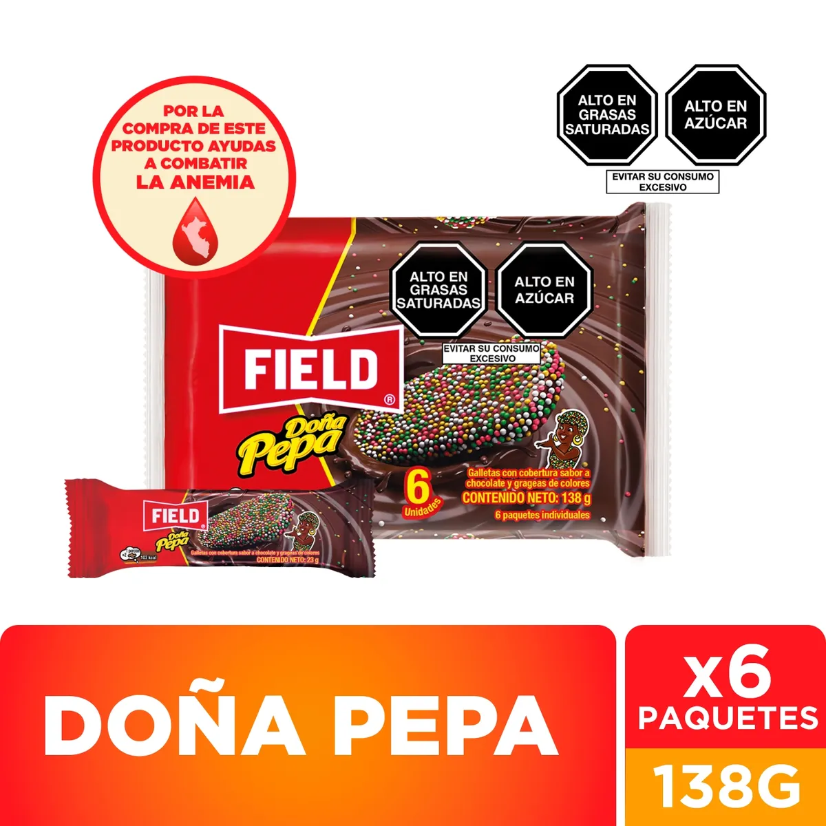 DONA PEPA - Galleta Field Doña Pepa Sixpack 138 g