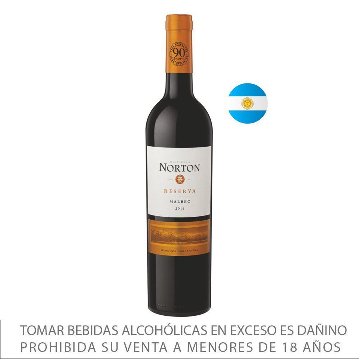 NORTON - Vino Tinto Norton Reserva Malbec 13.5° Botella 750 mL