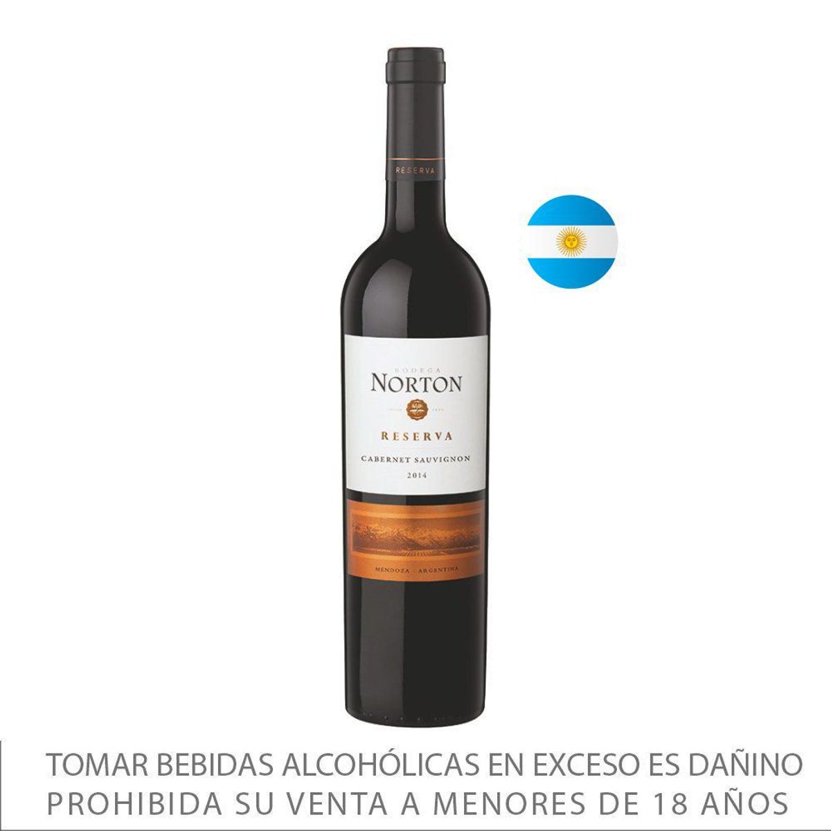 NORTON - Vino Tinto Norton Reserva Cabernet Sauvignon 14° Botella 750 mL