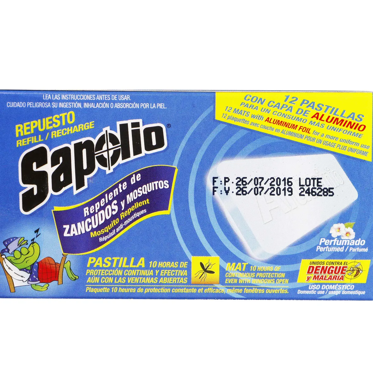 SAPOLIO - Repelente Eléctrico en Pastilla Sapolio Caja 12 Und