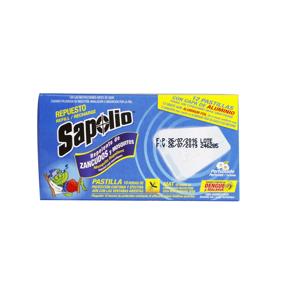 SAPOLIO - Repelente Eléctrico en Pastilla Sapolio Caja 12 Und