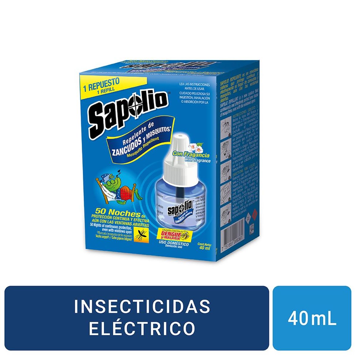 SAPOLIO - Repuesto Insecticida Eléctrico Líquido Envase 40 mL