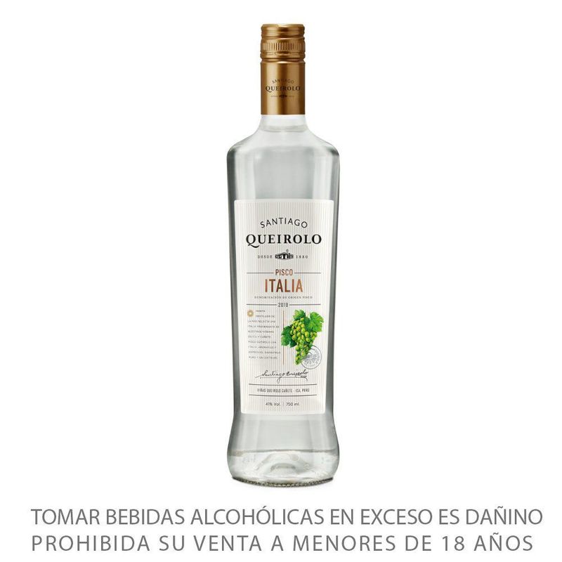 SANTIAGO QUEIROLO - Pisco Italia Santiago Queirolo 42° 750 mL