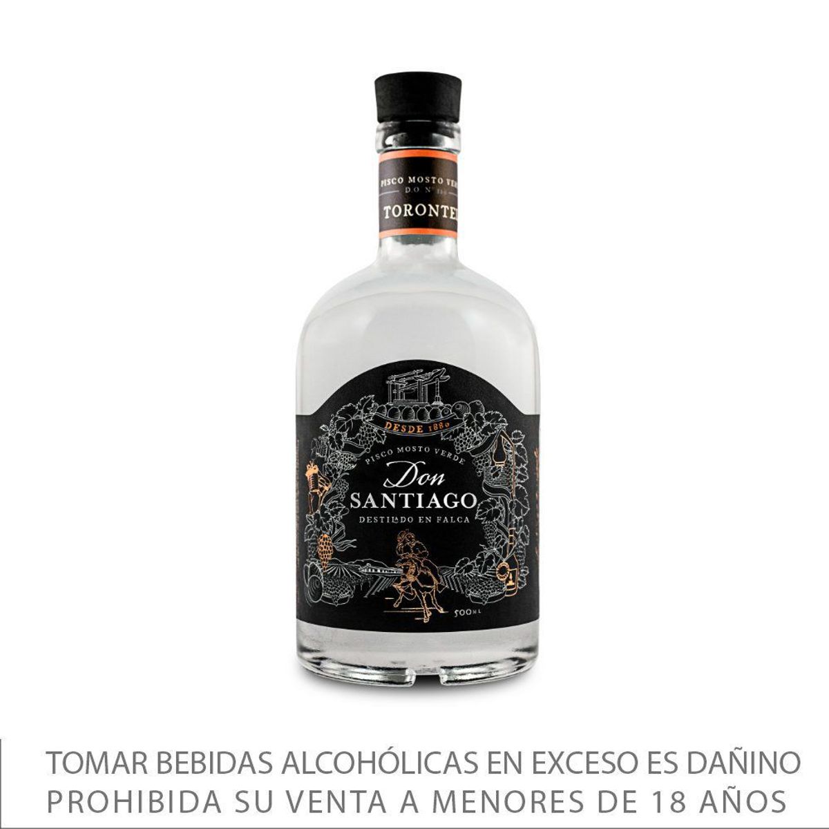 SANTIAGO QUEIROLO - Pisco Mosto Verde Torontel Santiago Queirolo Don Santiago Botella 500 mL