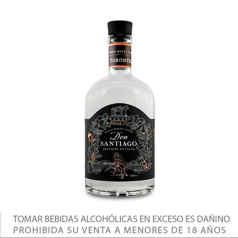 SANTIAGO QUEIROLO - Pisco Santiago Queirolo Mosto Verde Torontel Don Santiago Botella 500 mL