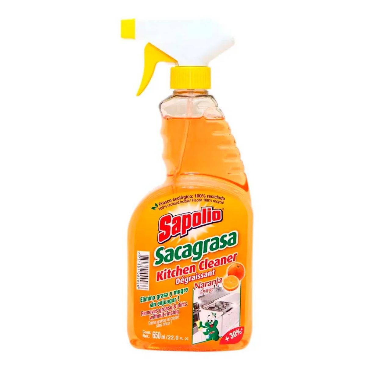 SAPOLIO - Sacagrasa Sapolio Cocina Naranja 650 mL