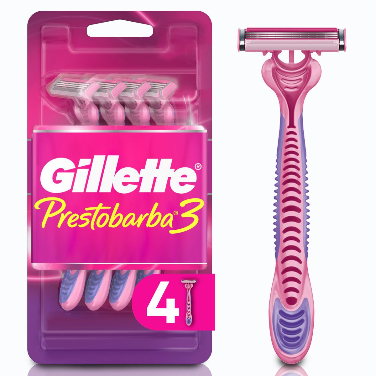GILLETTE - Máquina de Afeitar Gillette Mujer Prestobarba3 Empaque 4 Und