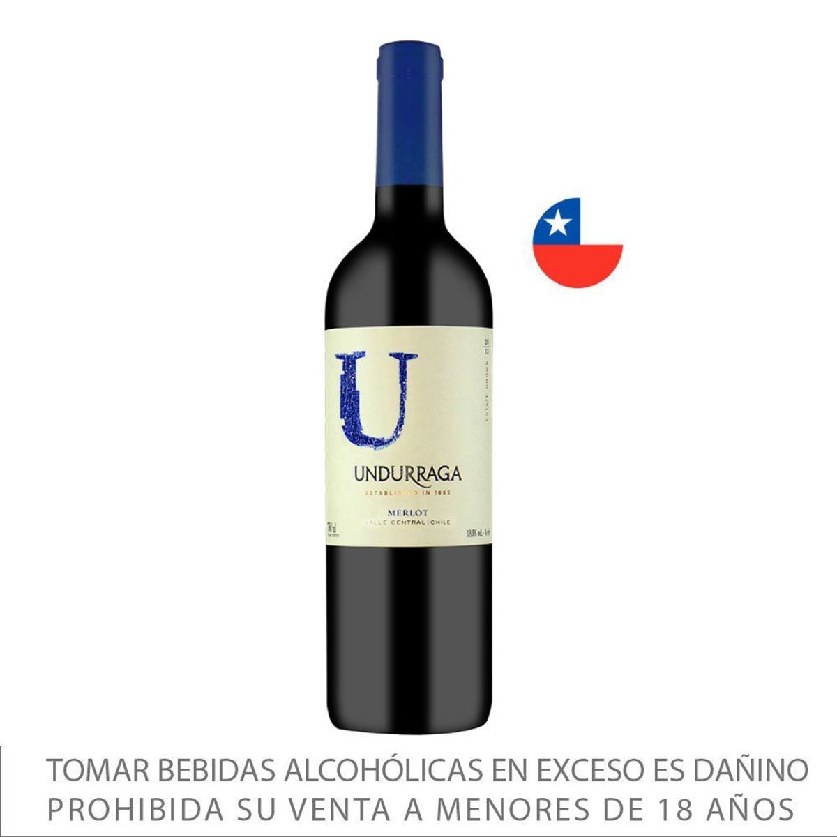 UNDURRAGA - Vino Tinto Varietal Merlot Botella 750 mL