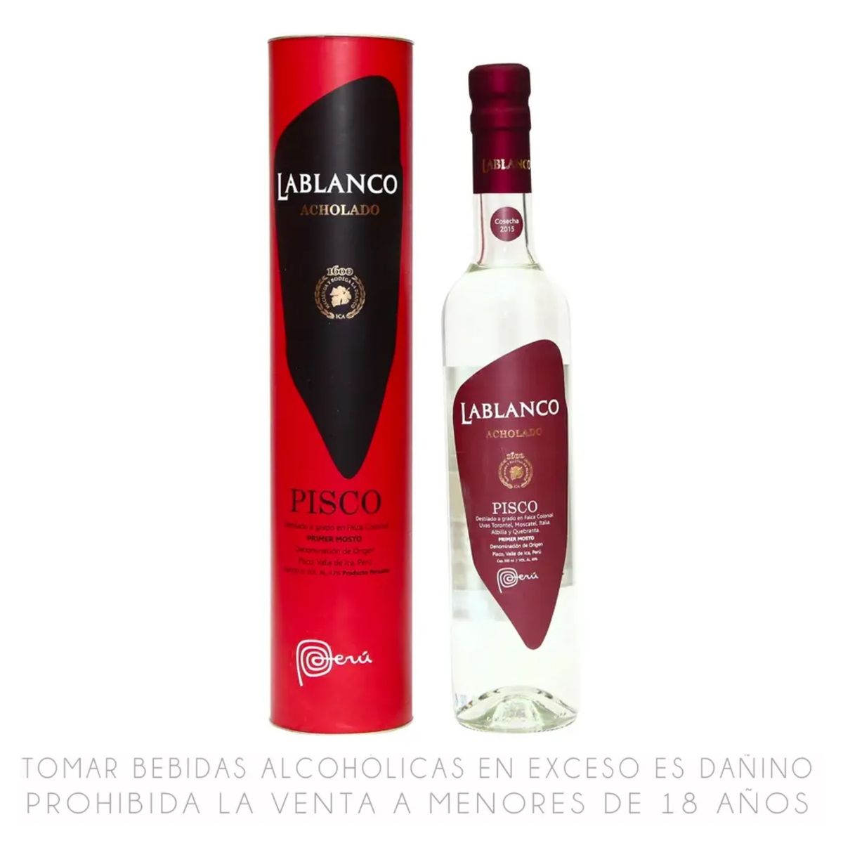 LA BLANCO - Pisco La Blanco Acholado Botella 500 mL
