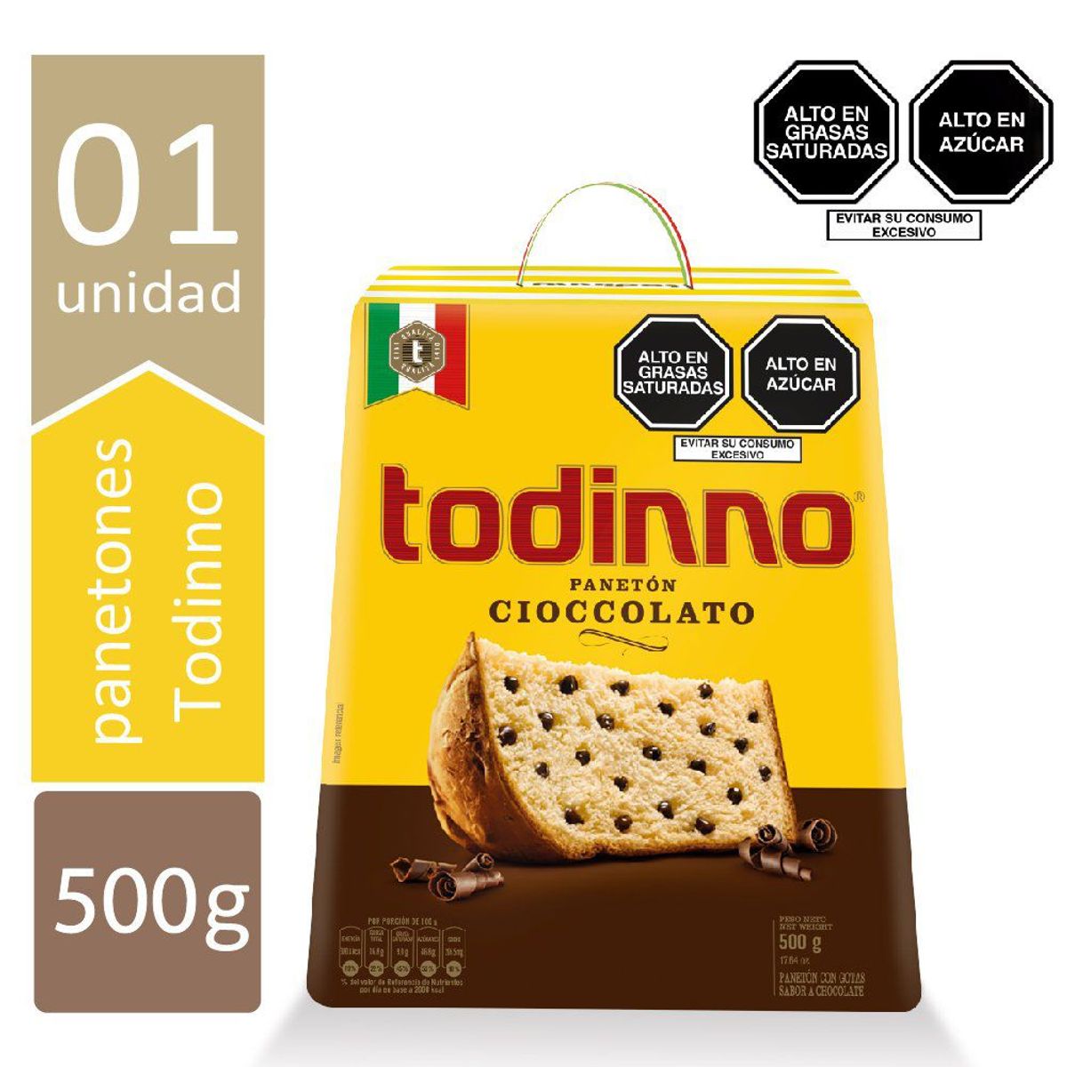TODINNO - Panetón Todinno Al Cioccolato en Caja 500 g