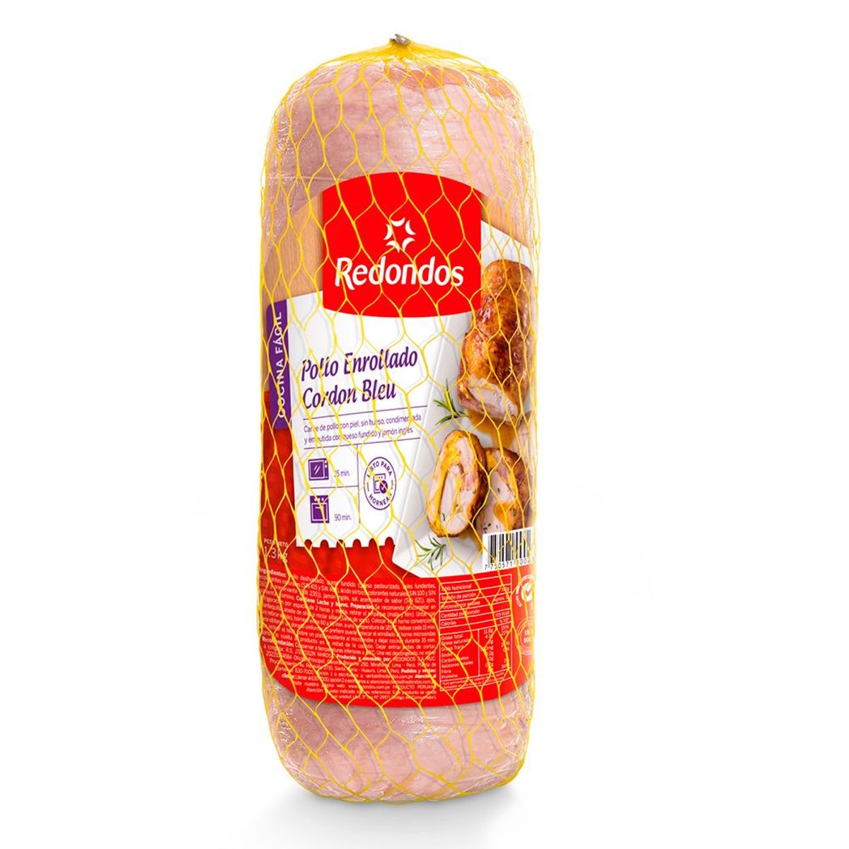 REDONDOS - Enrollado de Pollo Cordon Bleu Redondos Empaque 1.3 Kg