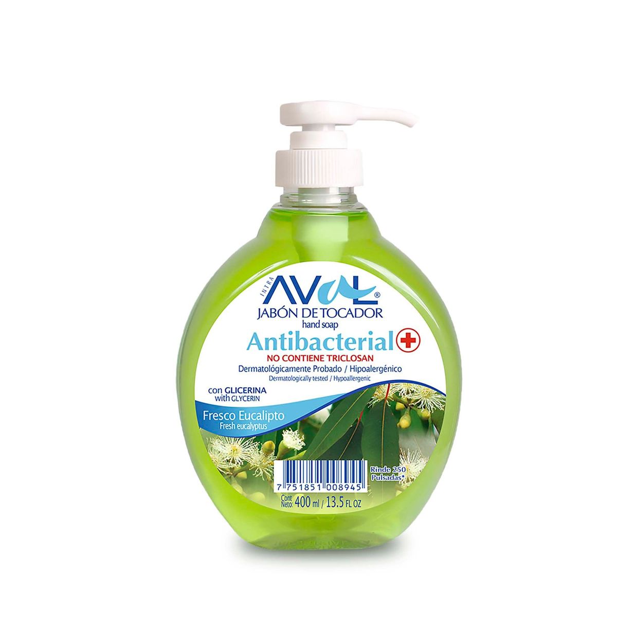AVAL - Jabón Líquido Aval Antibacterial Eucalipto Envase 400 mL