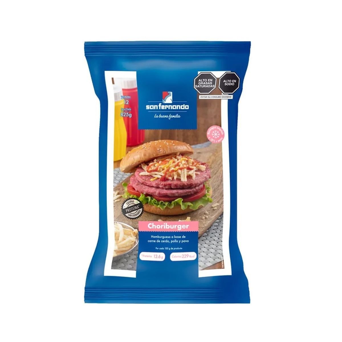 SAN FERNANDO - Hamburguesa Choriburguer San Fernando Empaque 825 g