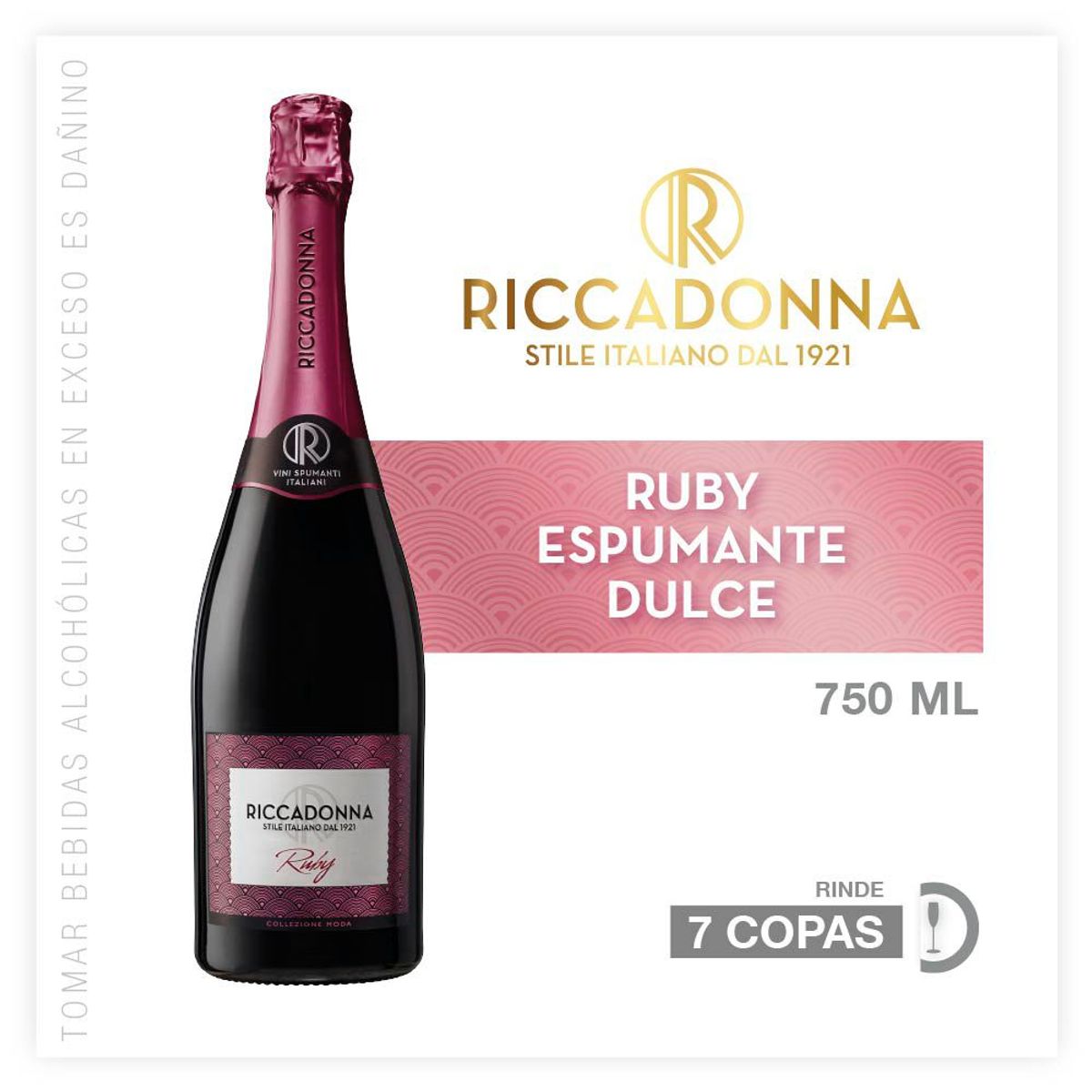 RICCADONNA - Vino Espumante Riccadonna Ruby Botella 750 mL