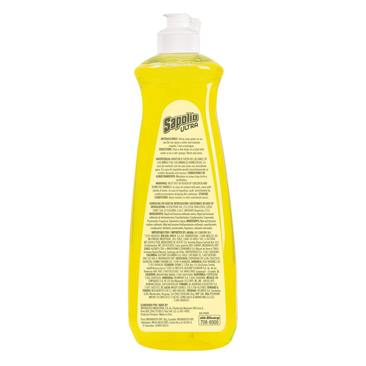 SAPOLIO - Lavavajilla Liquido Sapolio Limón Botella 750 mL
