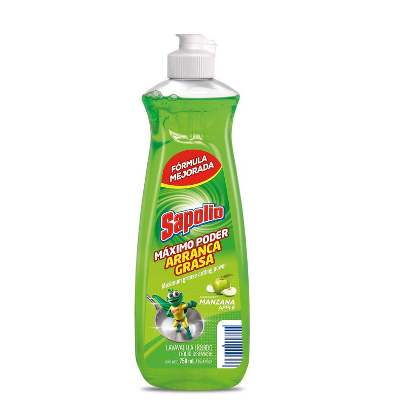 SAPOLIO - Lavavajilla Líquido Sapolio Aroma Manzana Envase 750 mL