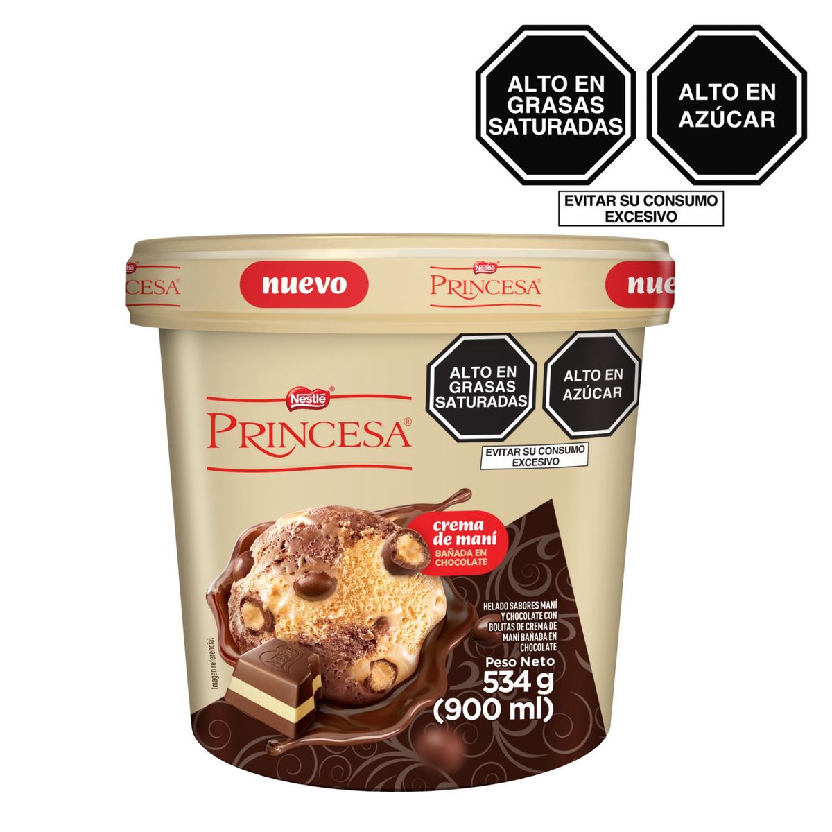 DONOFRIO - Helado Donofrio Princesa Chocolate Maní Pote 900 mL