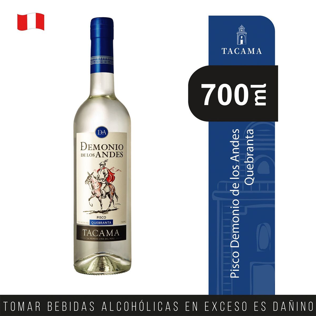 TACAMA - Pisco Quebranta Tacama Demonio de los Andes Botella 700 mL