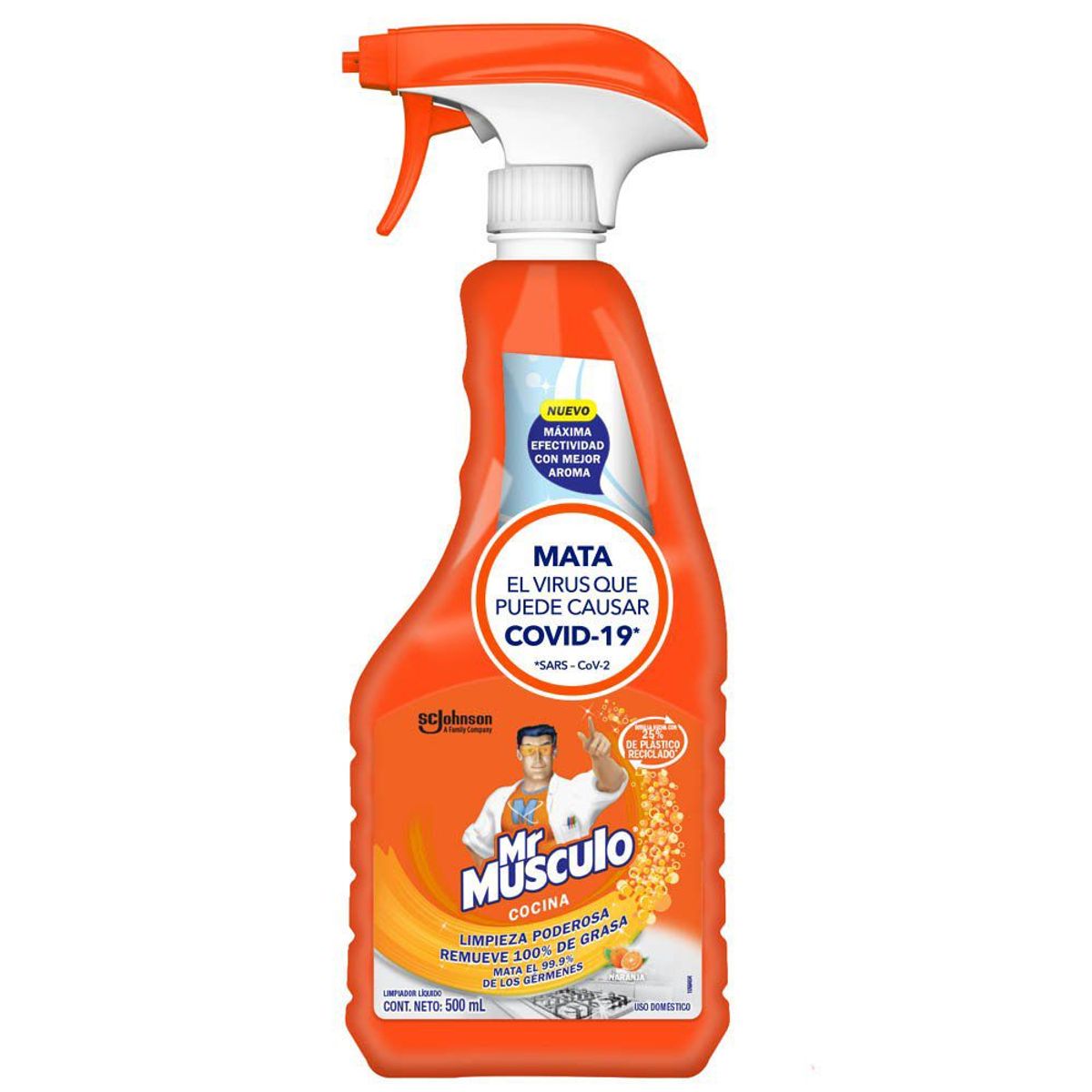 MR MUSCULO - Limpiador de Cocina Mr Músculo Naranja con Gatillo Envase 500 mL