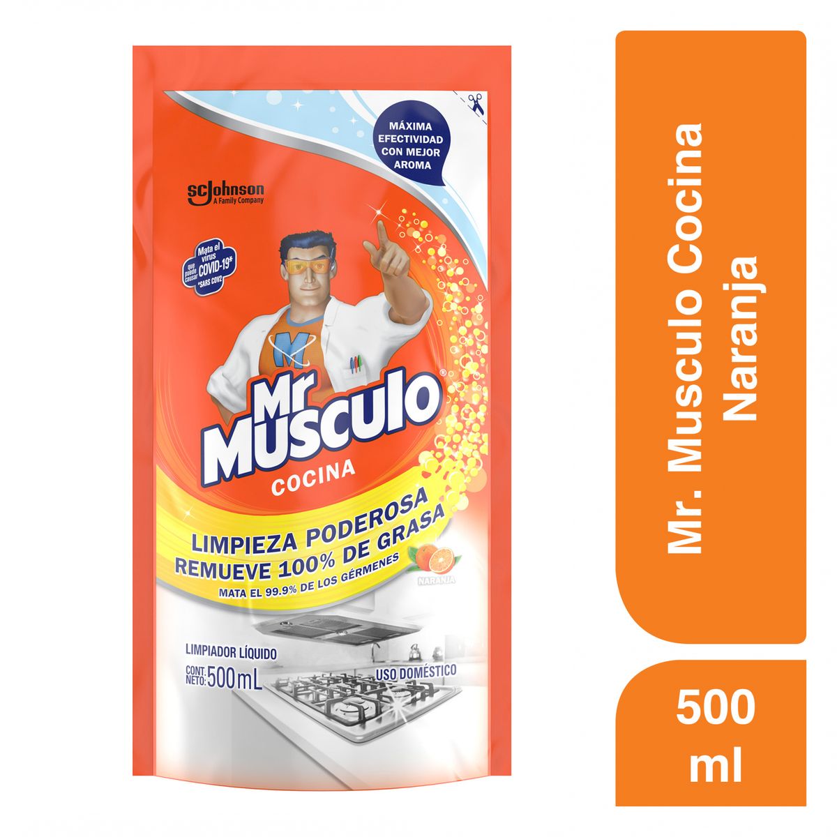 MR MUSCULO - Limpiador Líquido Sacagrasa Cocina Mr Musculo Doypack 500 mL