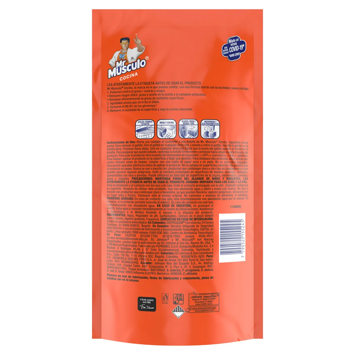 MR MUSCULO - Limpiador Antigrasa Cocina Mr Musculo Doypack 500 mL