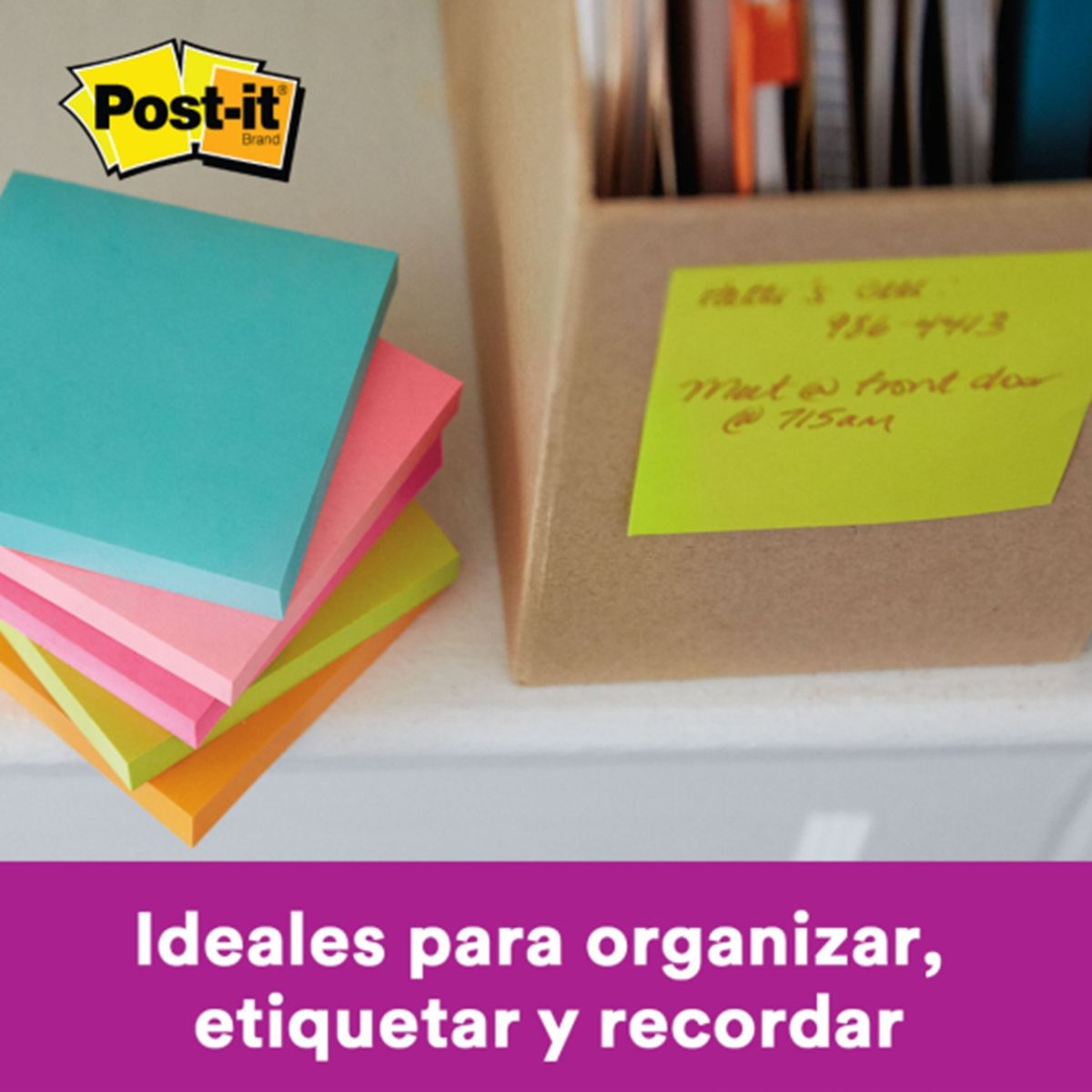 3M - POST-IT 654-5PK NEON 5 PADSx100 HOJAS