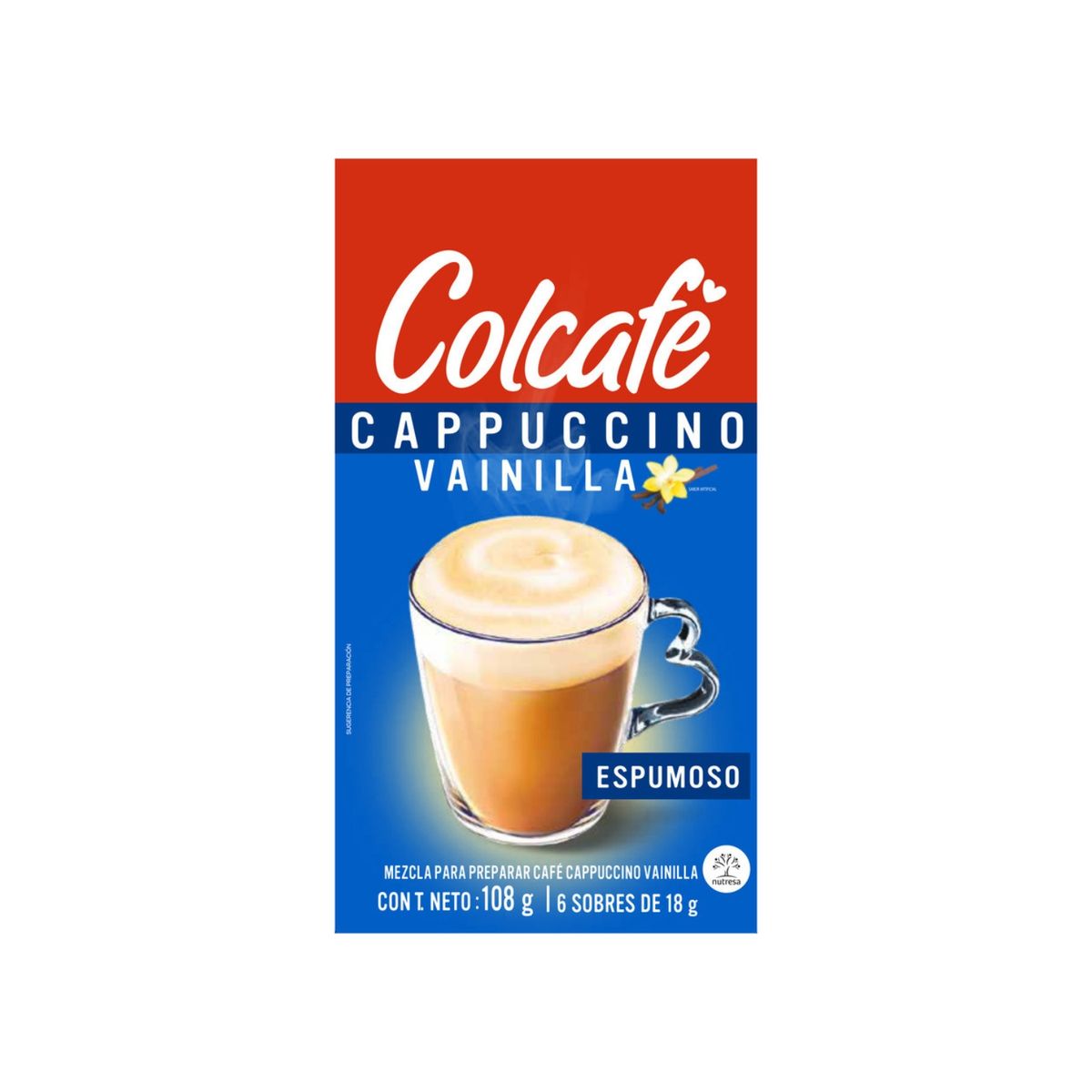 COLCAFE - Capuccino Instantáneo Colcafé Vainilla Caja 108 g