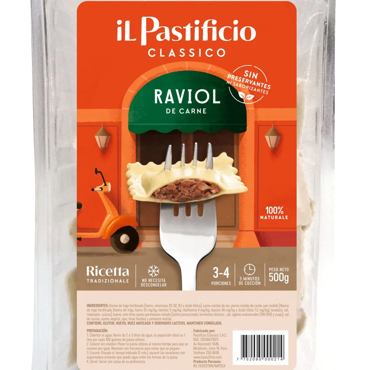 IL PASTIFICIO - Raviol de Carne Pastificio Empaque 500 g