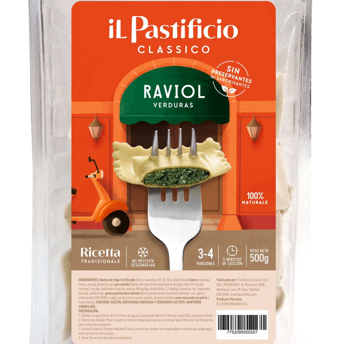 IL PASTIFICIO - Raviol Il Pastificio de Verduras Empaque 500 g