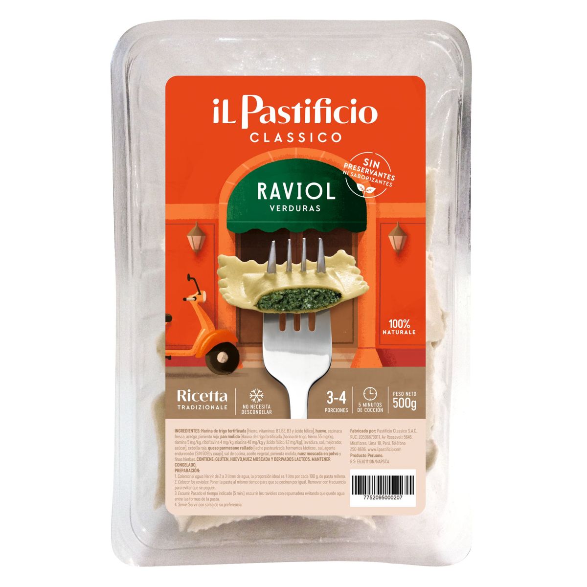 IL PASTIFICIO - Raviol Il Pastificio de Verduras Empaque 500 g