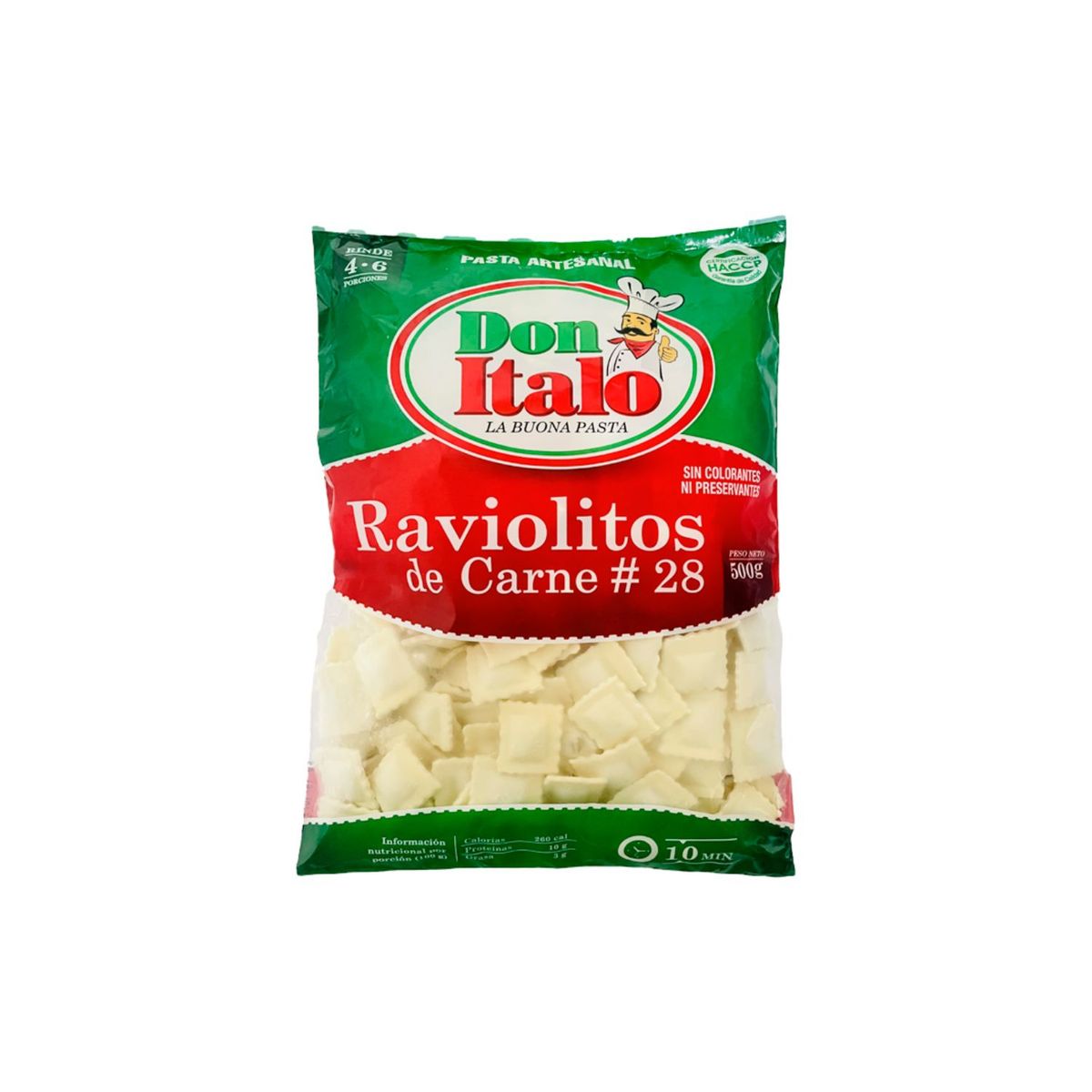 DON ITALO - Raviolitos de Carne #28 Don Italo Bolsa 500 g