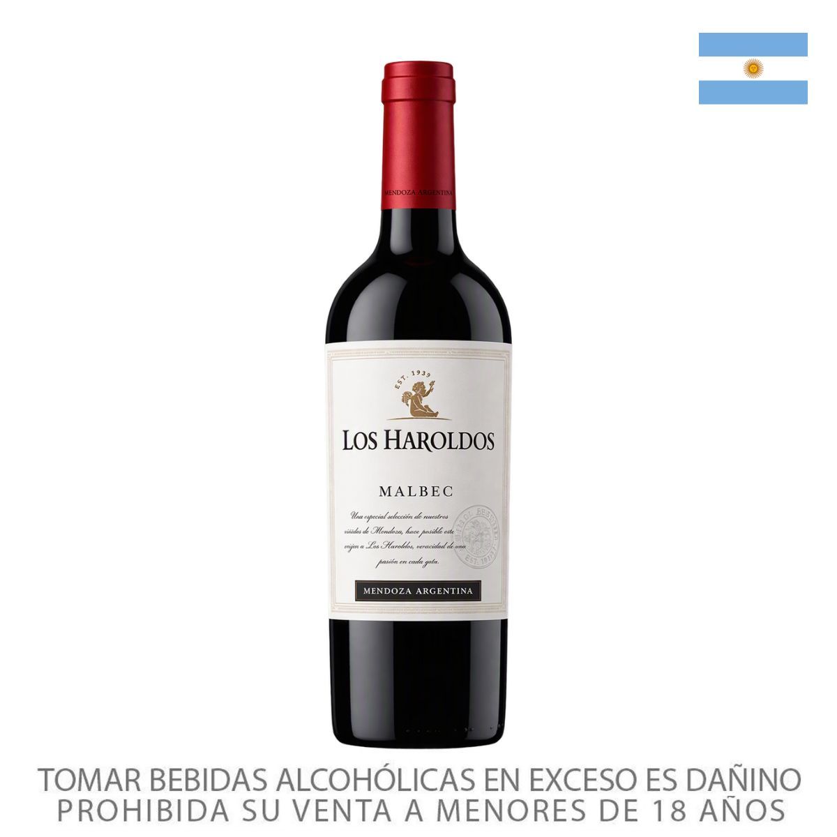 LOS HAROLDOS - Vino Tinto Los Haroldos Malbec Botella 750 mL