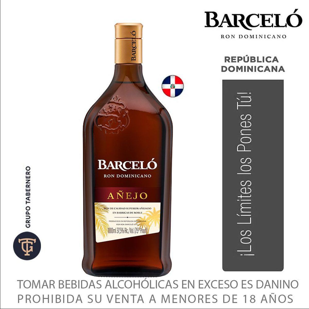 BARCELO - Ron Barcelo Añejo Botella 1 L