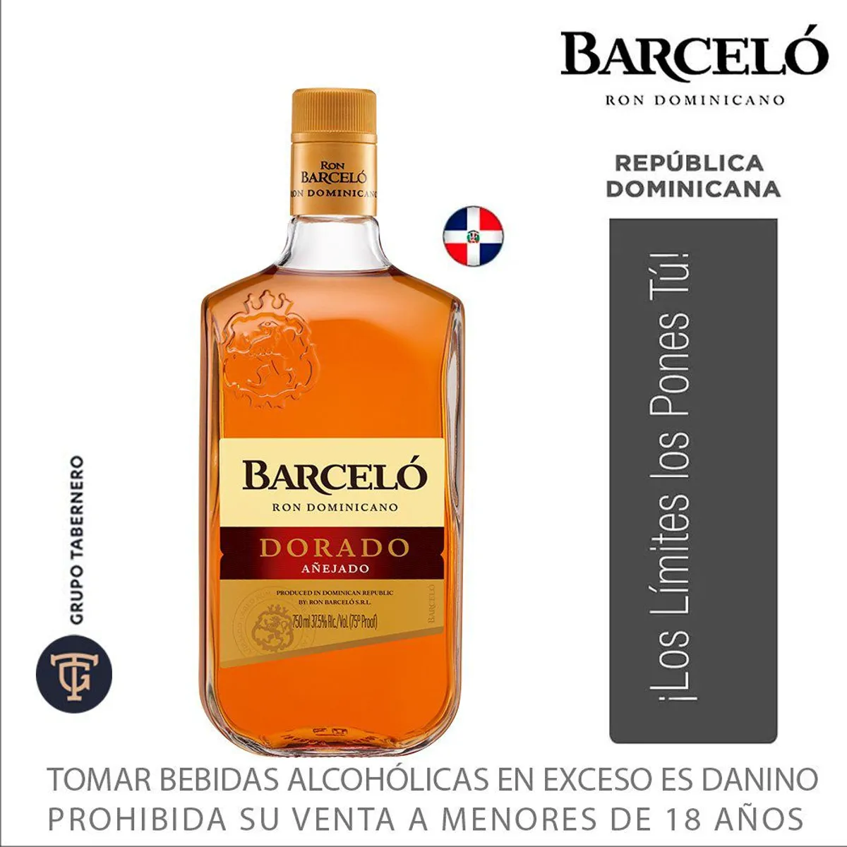BARCELO - Ron Barcelo Dorado Botella 750 mL