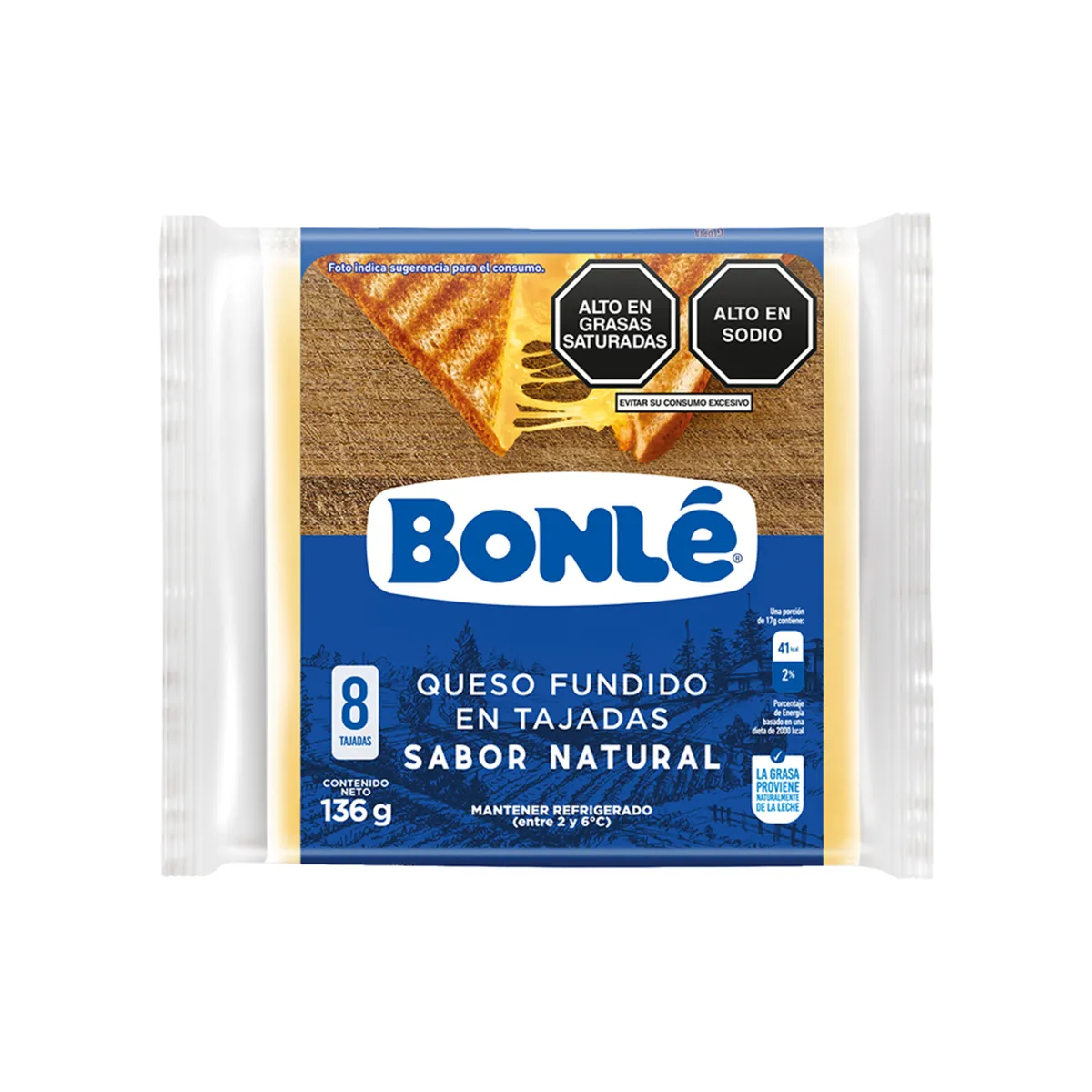BONLE - Queso Fundido en Láminas Bonlé Empaque 136 g