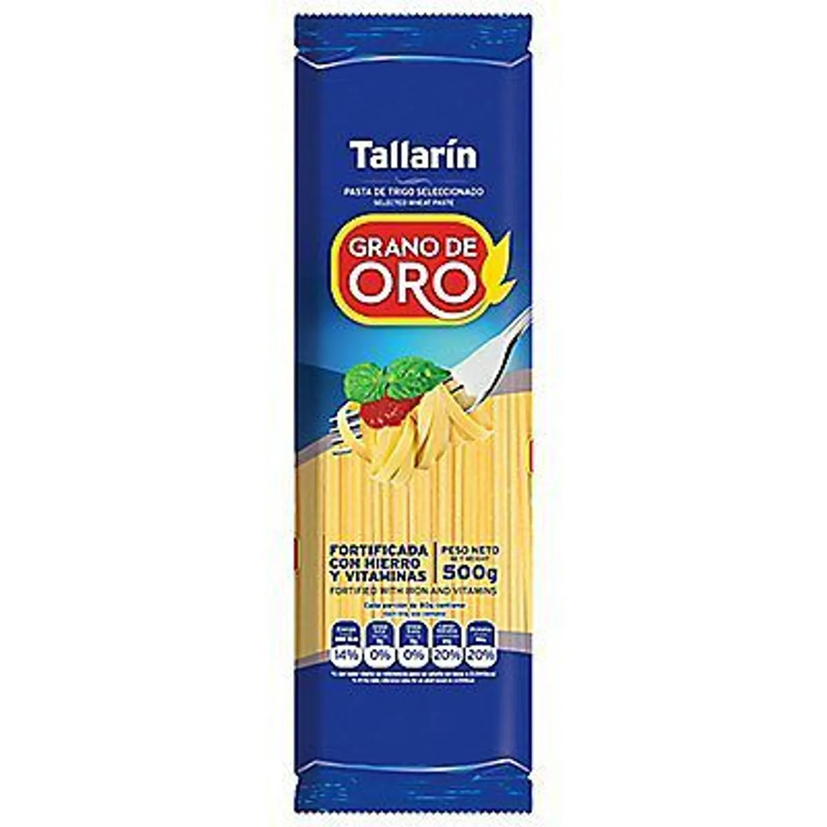 GRANO DE ORO - Fideo Tallarín Grano de Oro Bolsa 500 g