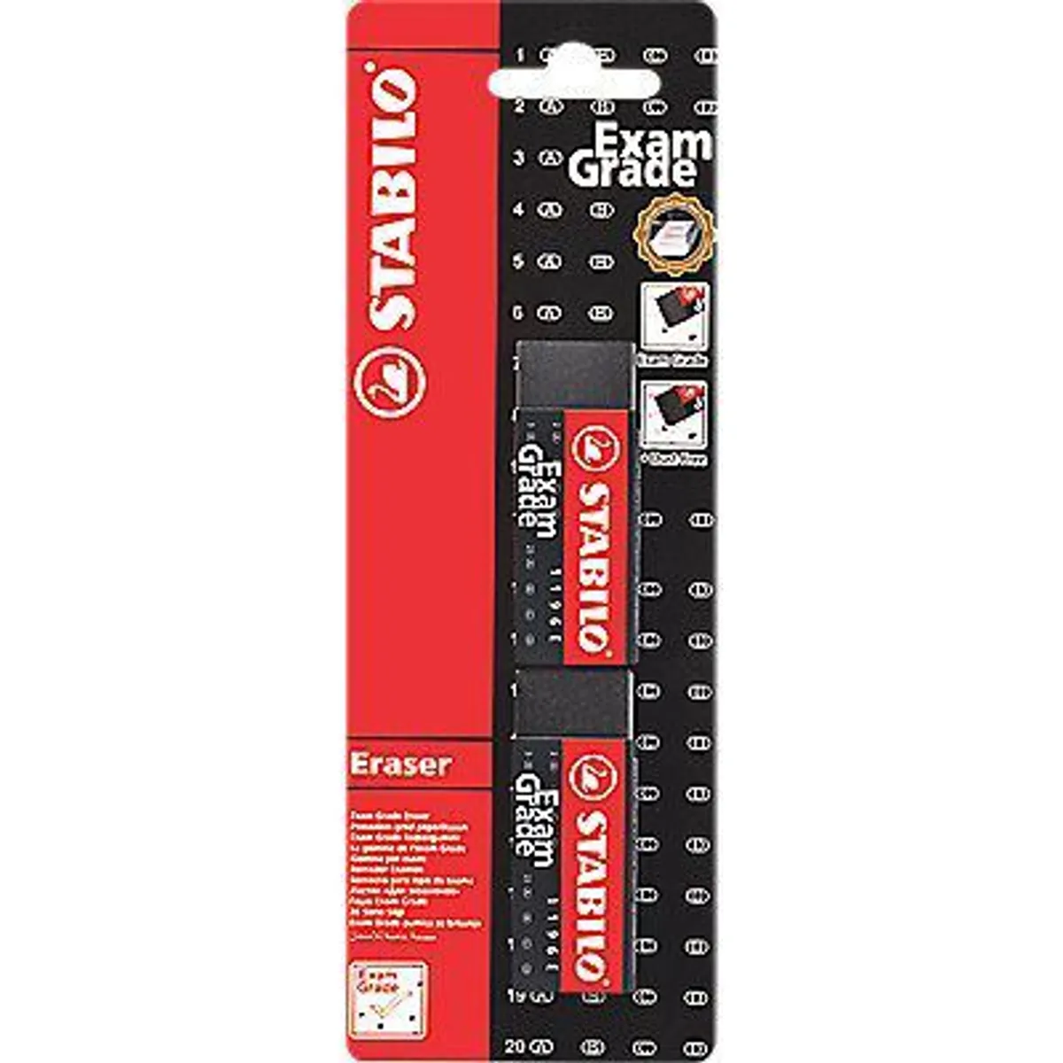 STABILO - Borrador Stabilo Grande Negro Empaque 2 Und