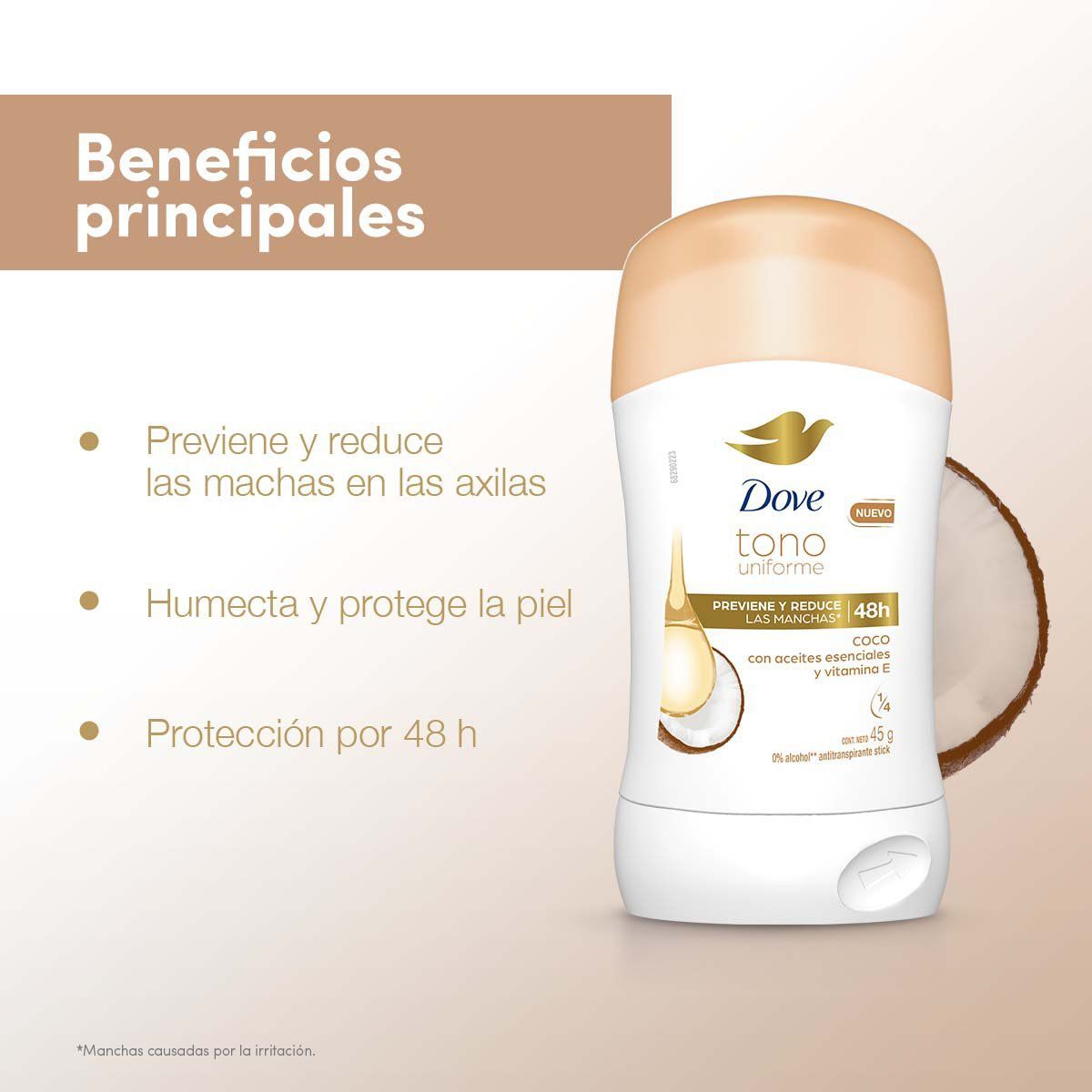 DOVE - Antitranspirante en Barra Dove Clear Tone Envase 50 g