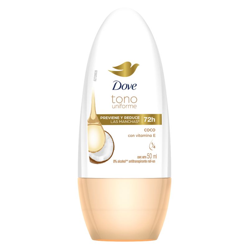 DOVE - Antitranspirante Dove Roll On Tono Uniforme Coco Envase 50 mL