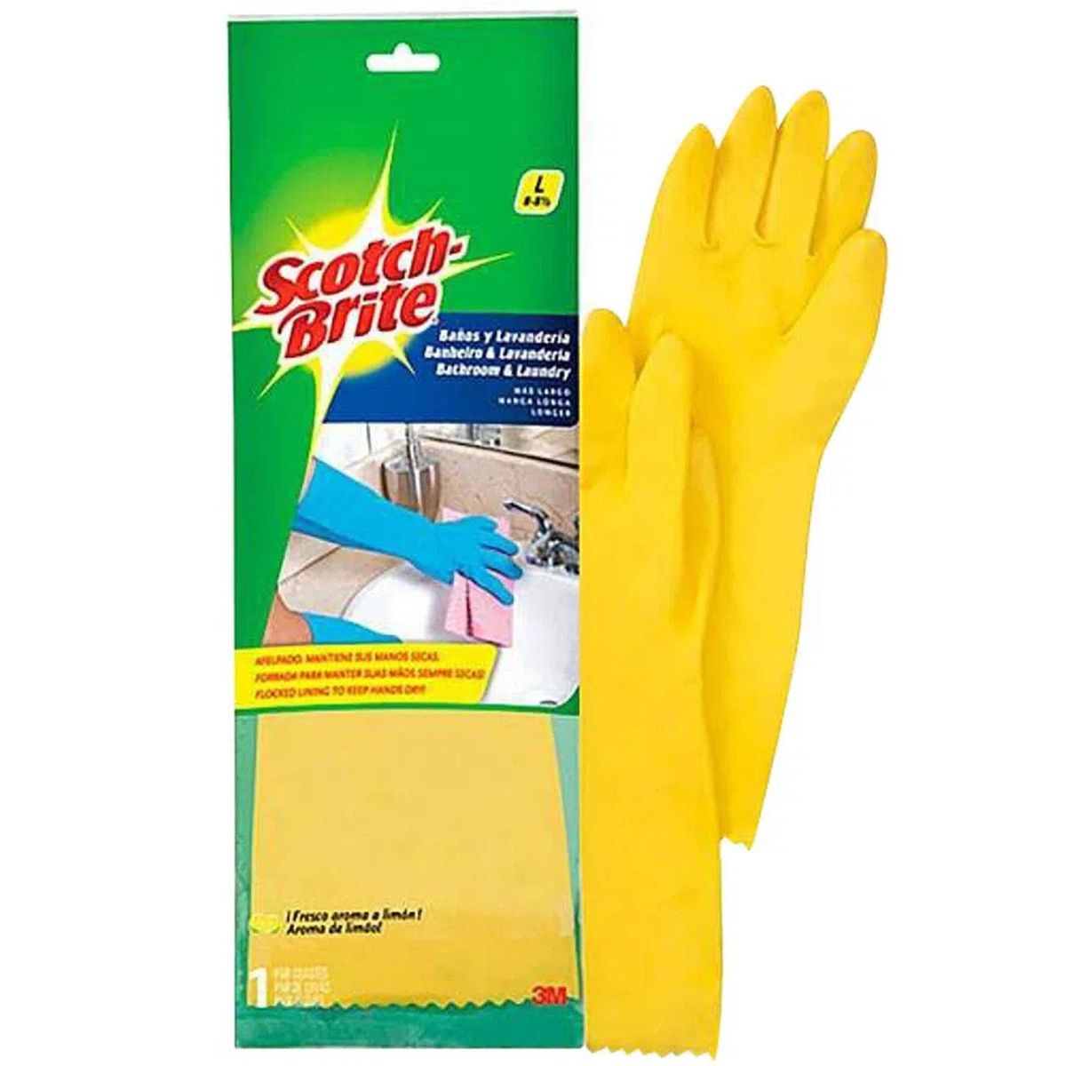 SCOTCH BRITE - Guantes de Lavandería Scotch Brite Talla 8