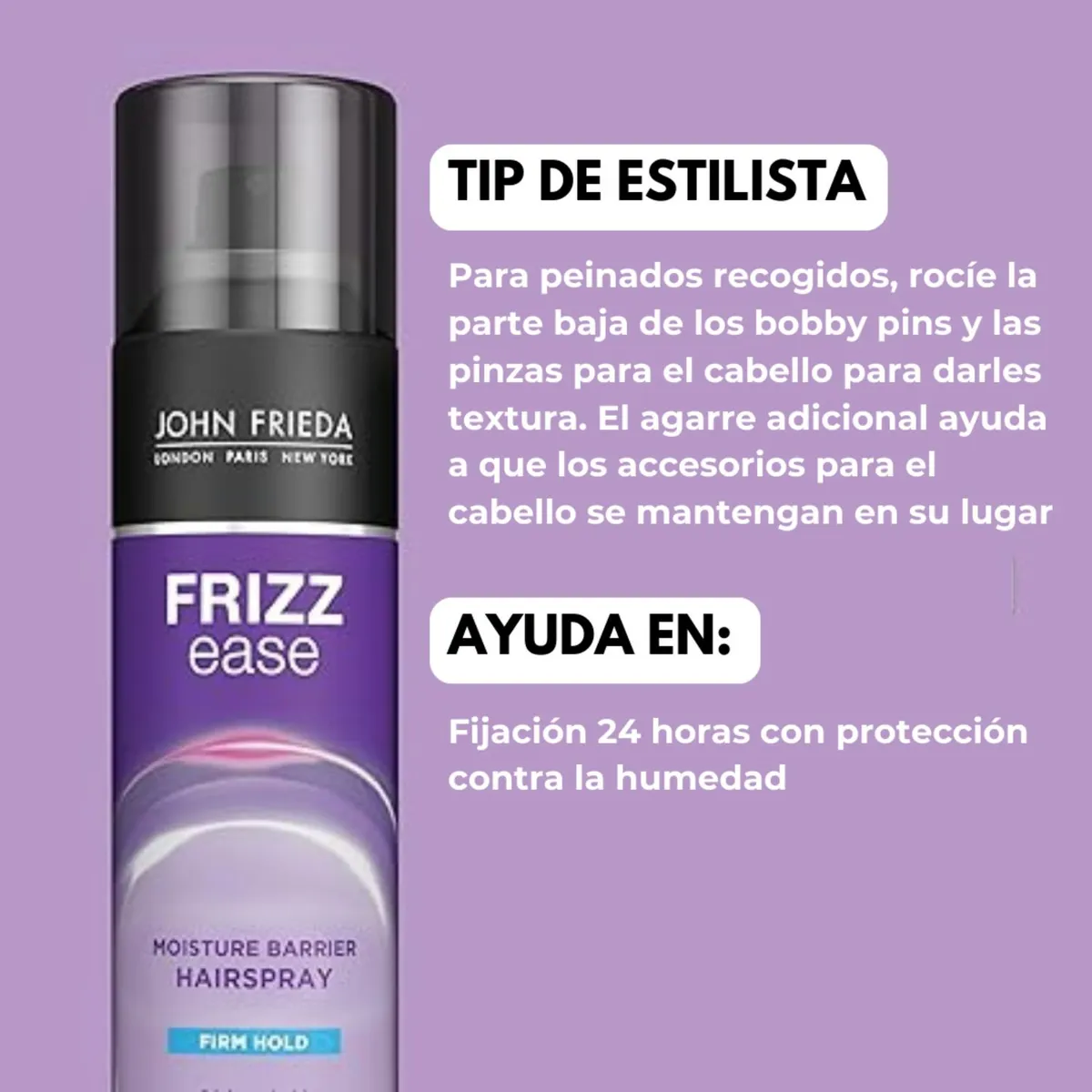 JOHN FRIEDA - Spray Laca de Fijación Frizz Ease Barrera de Humedad Envase 340 g