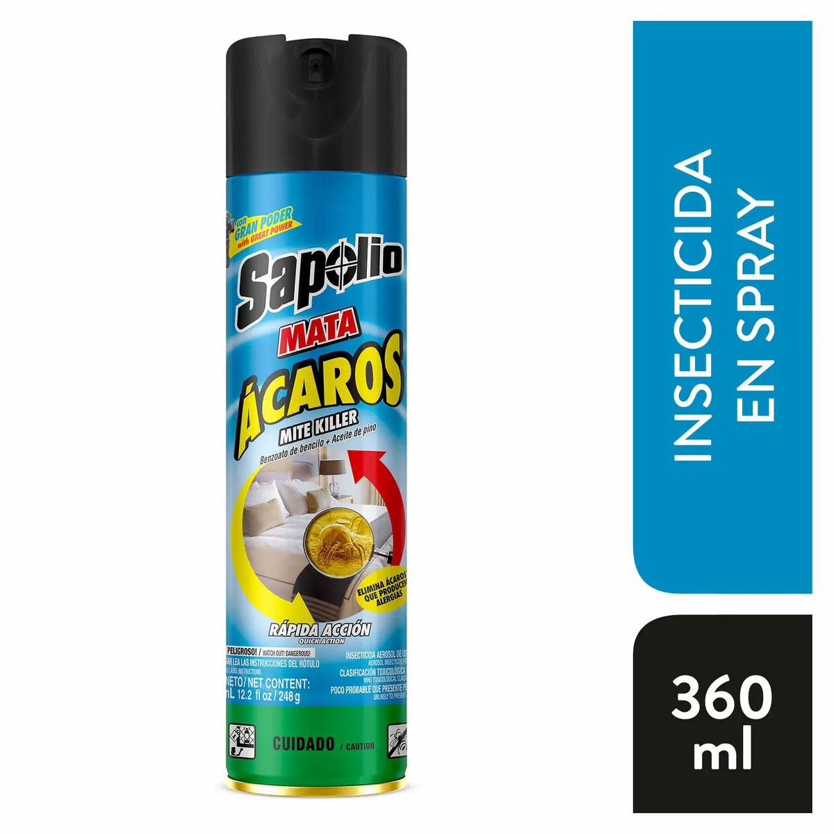 SAPOLIO - Insecticida en Spray Sapolio Mata Ácaros Envase 360 mL